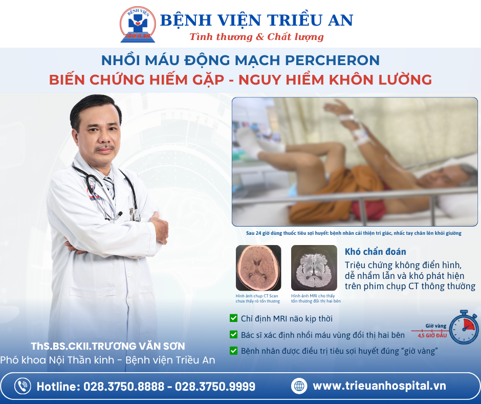 NHỒI MÁU ĐỘNG MẠCH PERCHERON: BIẾN CHỨNG HIẾM GẶP - NGUY HIỂM KHÔN LƯỜNG