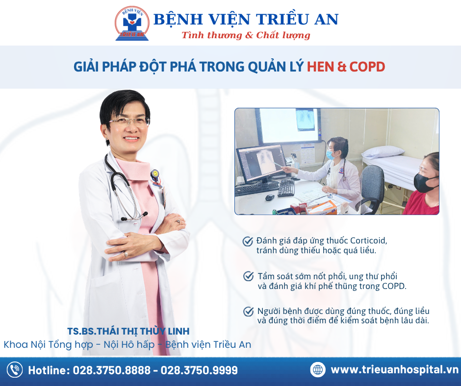 PHÒNG KHÁM HEN PHẾ QUẢN VÀ COPD CÔNG NGHỆ CAO TẠI BỆNH VIỆN TRIỀU AN